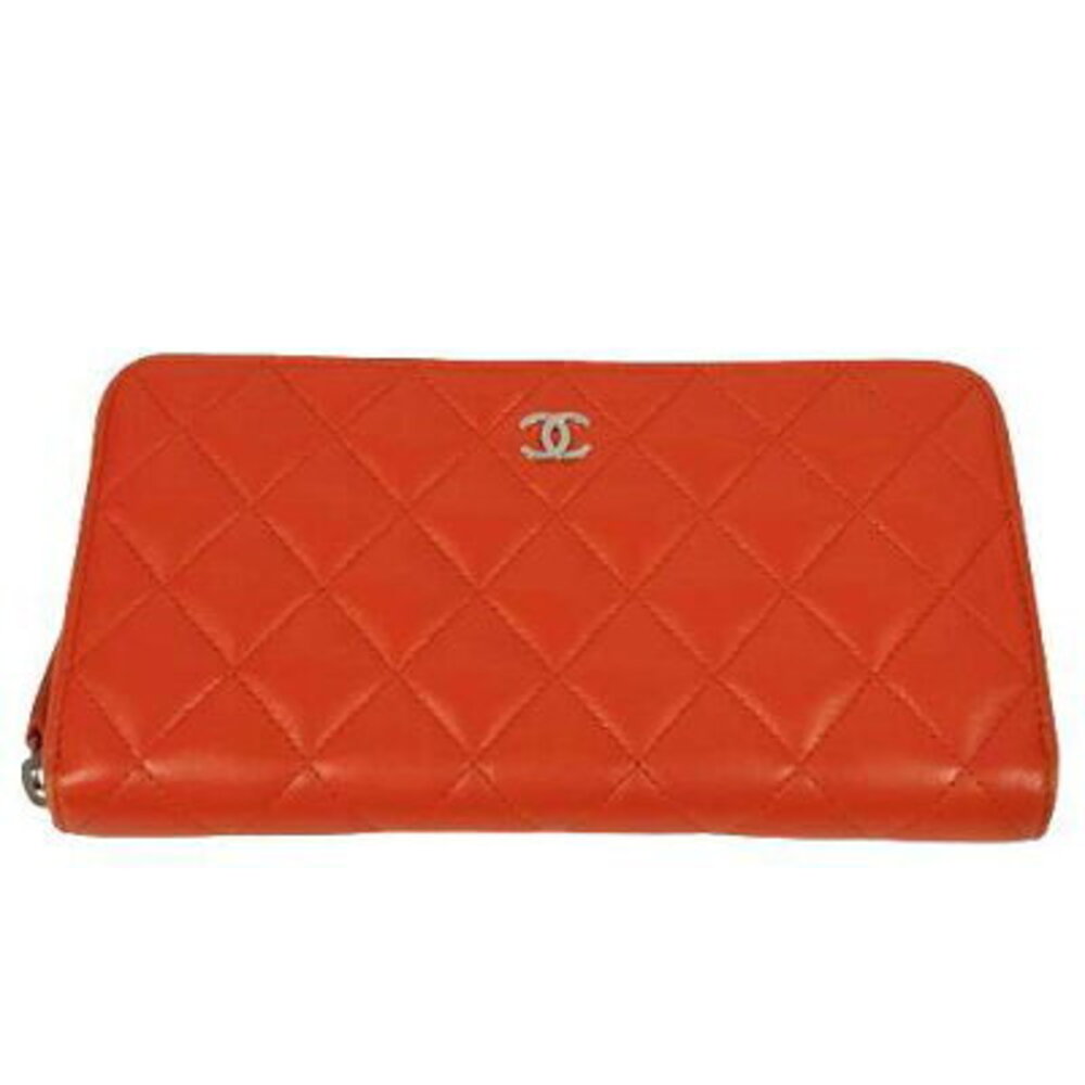 Chanel Zip Around Long Wallet Lambskin Matelasse